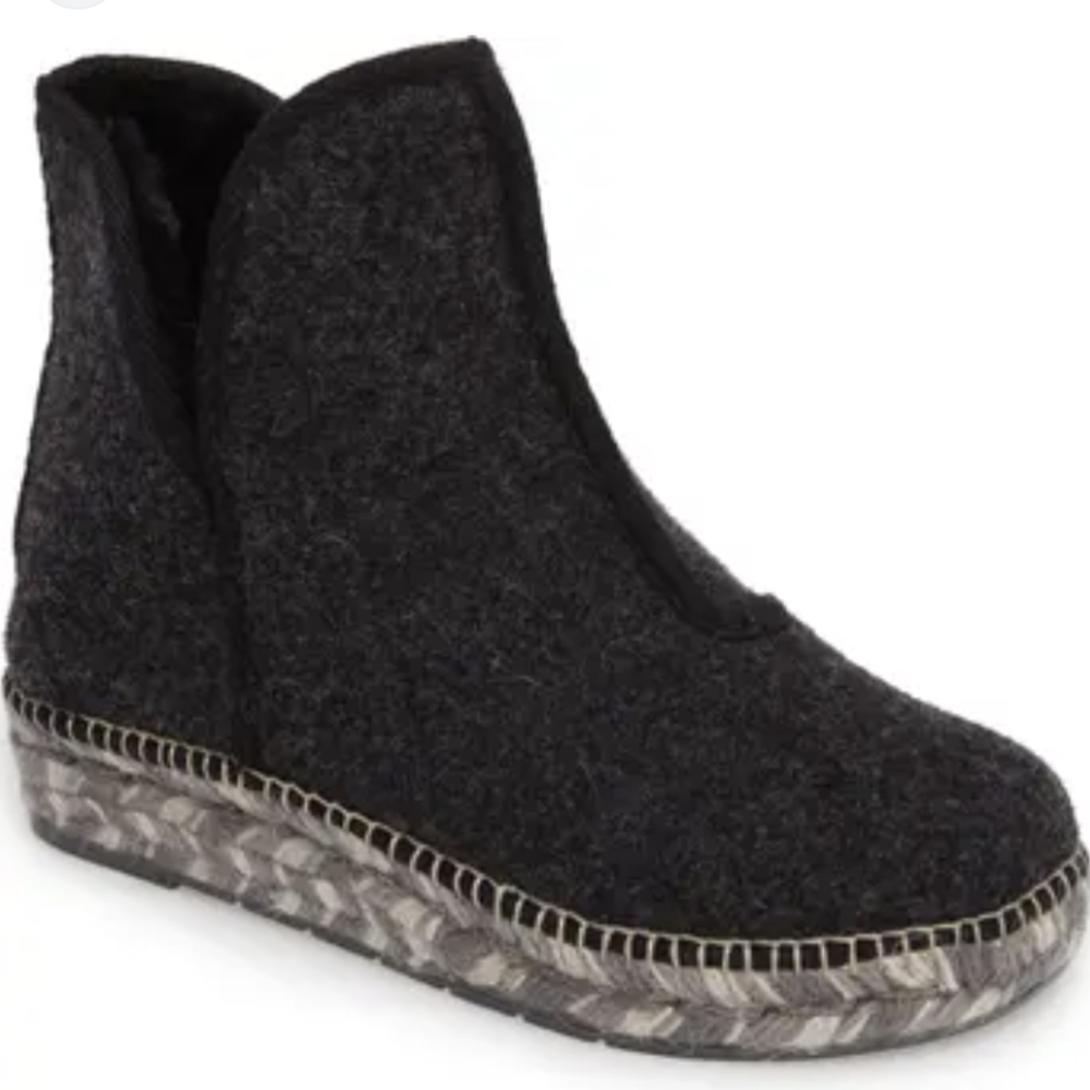 TONI PONS* Espadrille felt faux fur ankle booties, rubber sole size 42